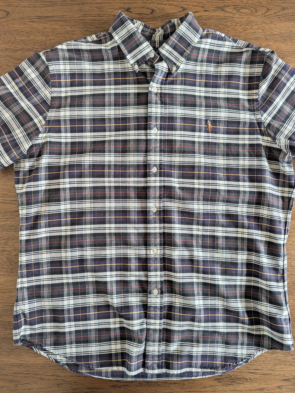 Ralph Lauren Navy, White & Red Plaid Button-Down Shirt